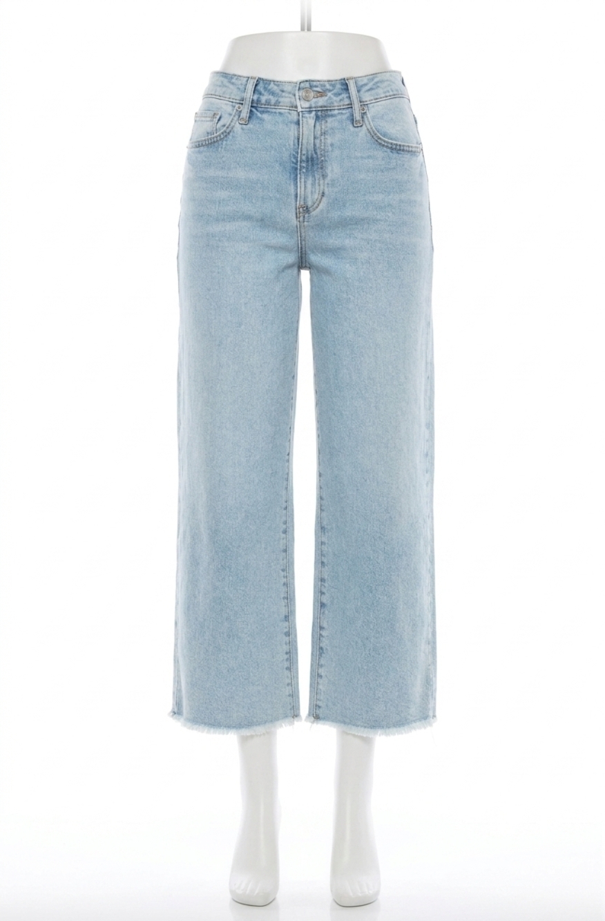 NEW DEAR JOHN DENIM holly raw hem straight leg cropped jeans in sunset blues